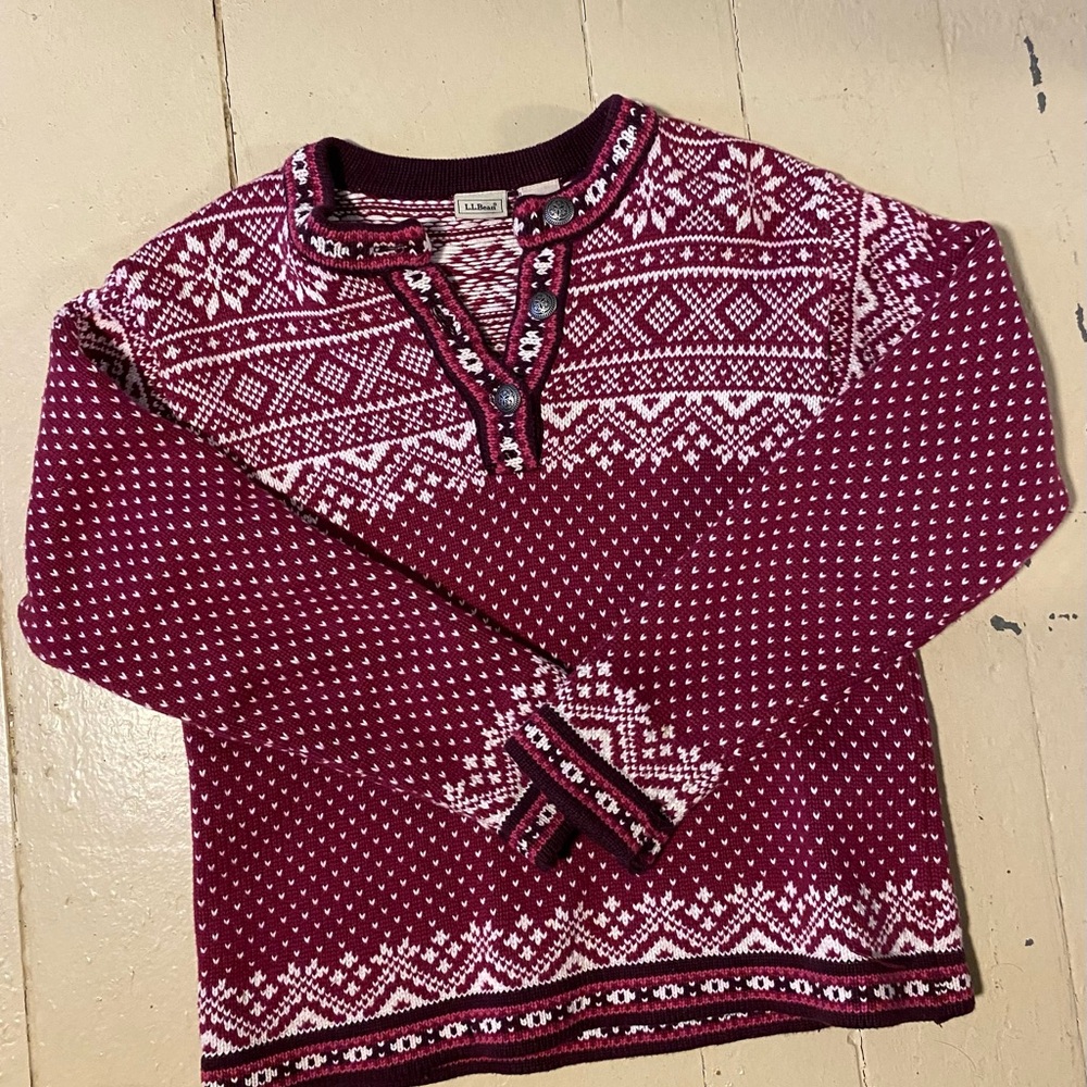 L.L. Bean Vintage Nordic Knit Sweater